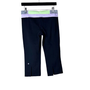LULULEMON Gather & Crow Split Back Cropped Leggings Running TIghts - size 8